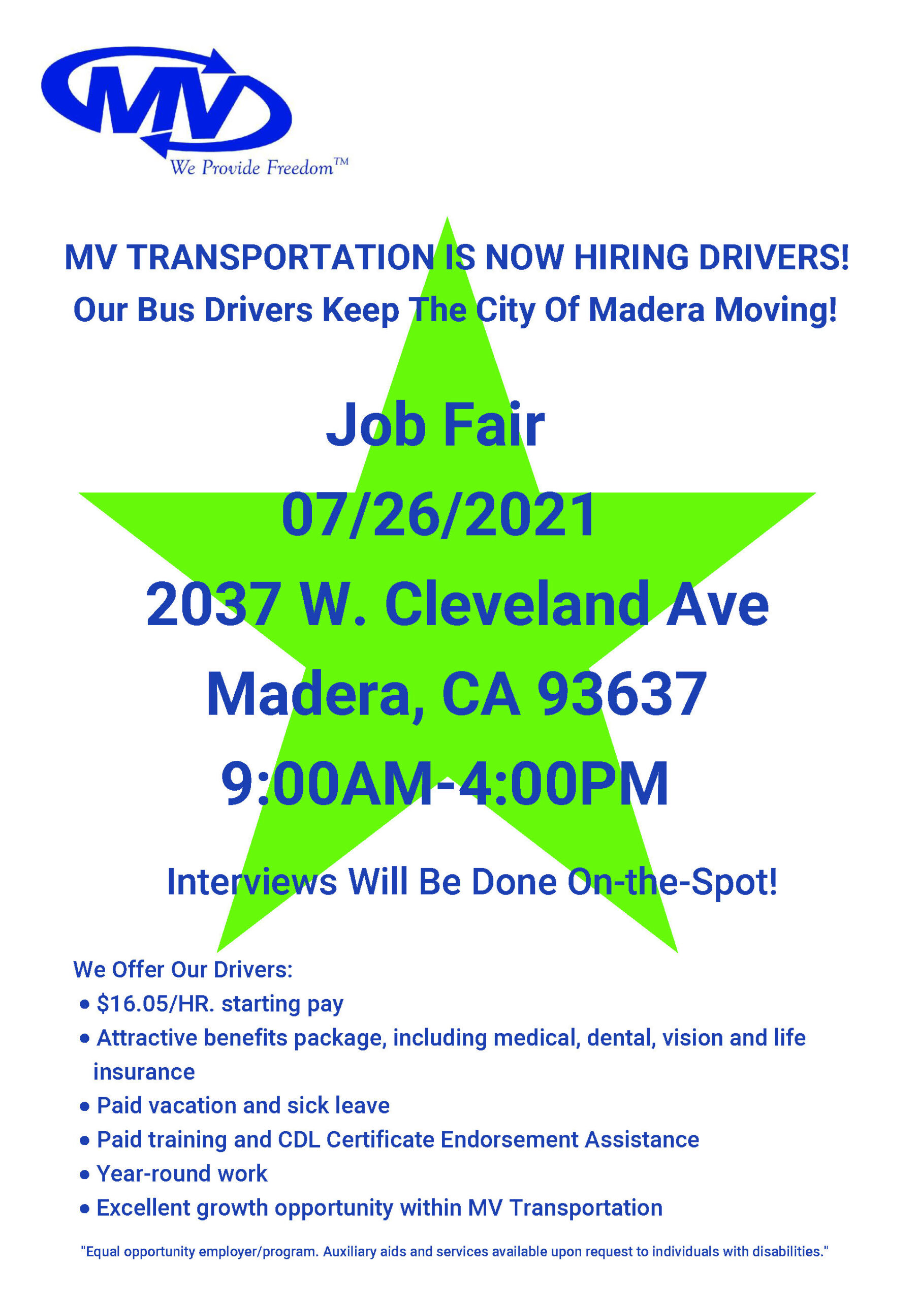 MV Transportation Job Fair