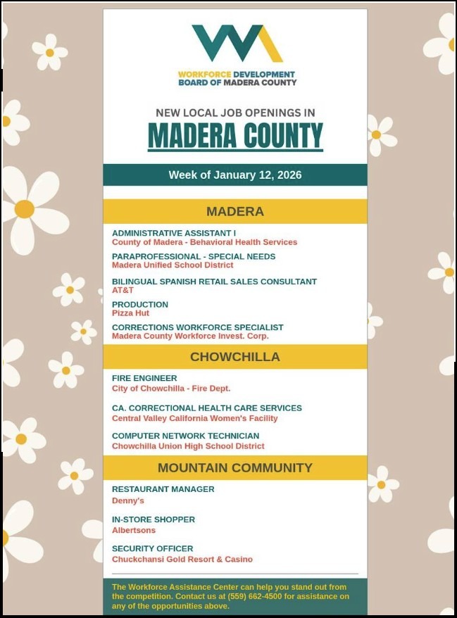 Job Board Week of 1/12/26. 